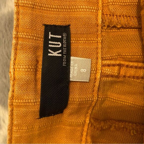 Kut from the Kloth Justine Belted Shorts high waist  NWT Size 8 - Burnt Orange - Picture 8 of 9